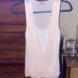 Express Pale Pink Surplice Layered Tank